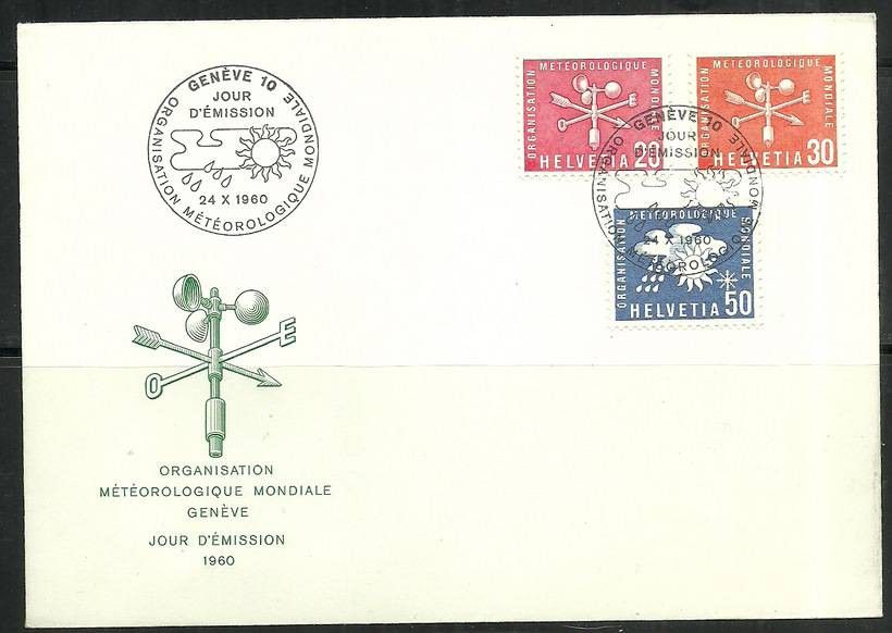 Znaczek Szwajcaria 1960 Mi 7-9 FDC