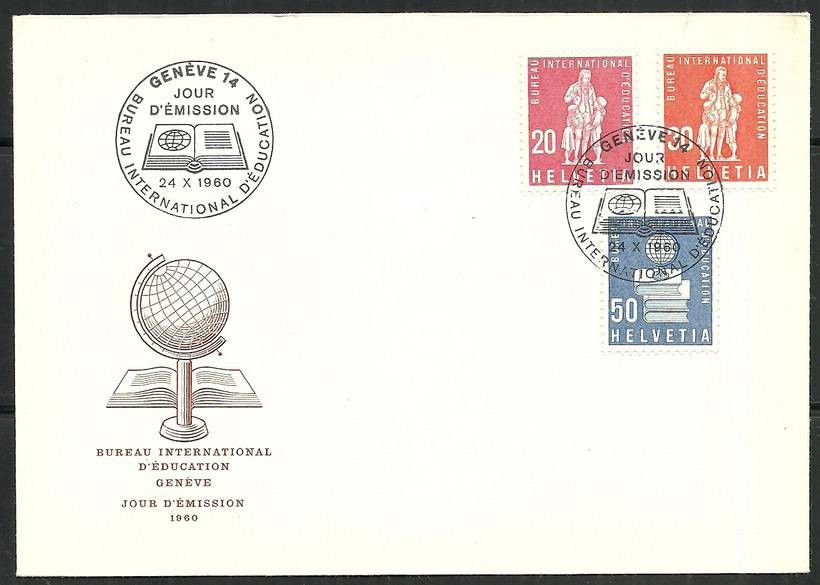 Znaczek Szwajcaria 1960 Mi 46-48 FDC