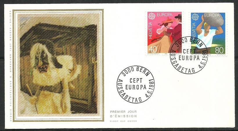 Znaczek Szwajcaria 1981 Mi 1197-1198 FDC
