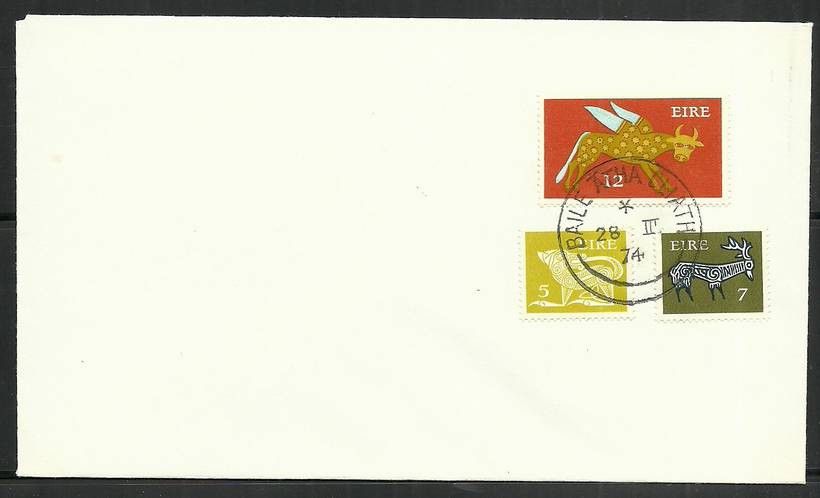 Znaczek Irlandia 1974 Mi 298xA-300xA FDC