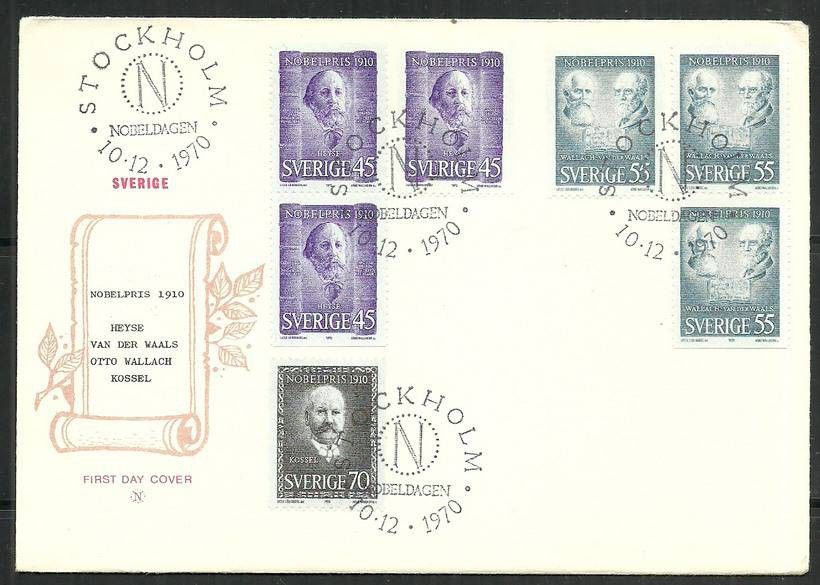 Znaczek Szwecja 1970 Mi 697C,Do,Du-699C FDC