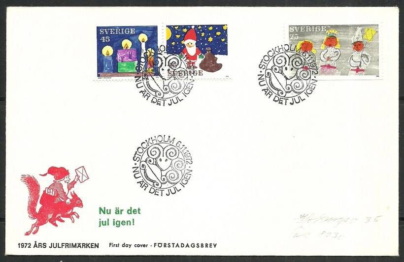 Znaczek Szwecja 1972 Mi 776-778adr FDC