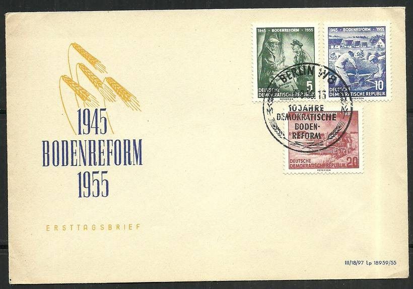 Znaczek NRD / DDR 1955 Mi 481-483 FDC