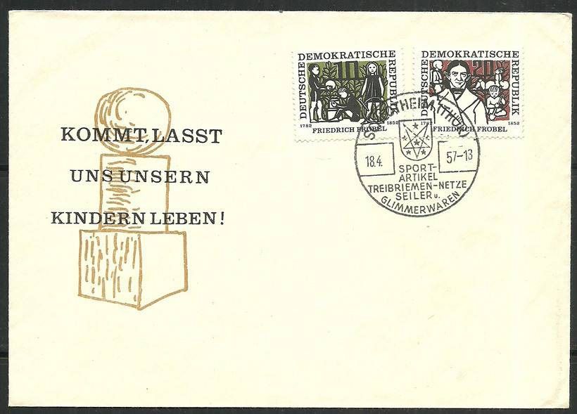 Znaczek NRD / DDR 1957 Mi 564-565 FDC