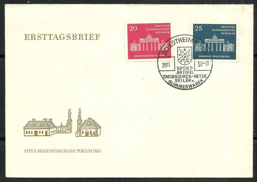 Znaczek NRD / DDR 1958 Mi 665-666 FDC