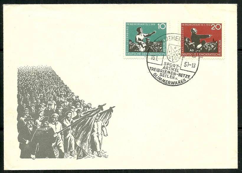 Znaczek NRD / DDR 1959 Mi 674-675 FDC