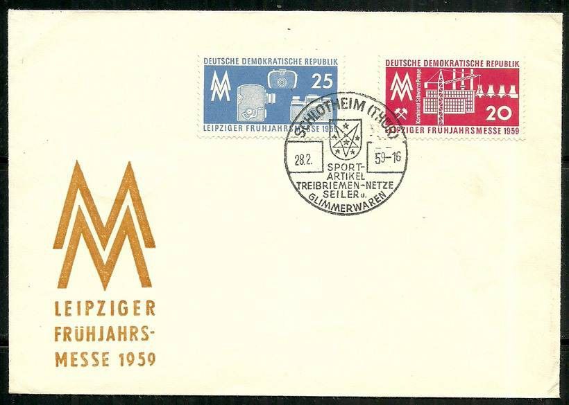 Znaczek NRD / DDR 1959 Mi 678-679 FDC