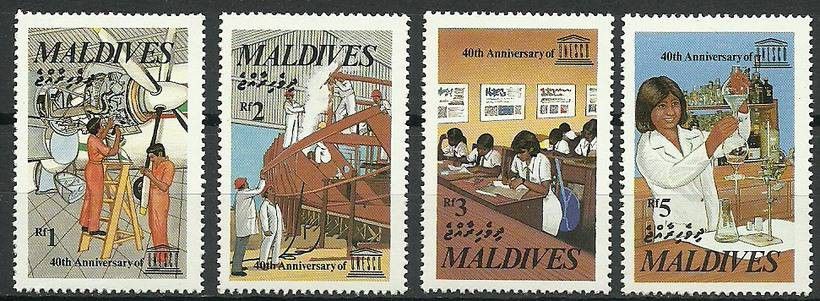 Znaczek Malediwy 1986 Mi 1229-1232 Czyste **