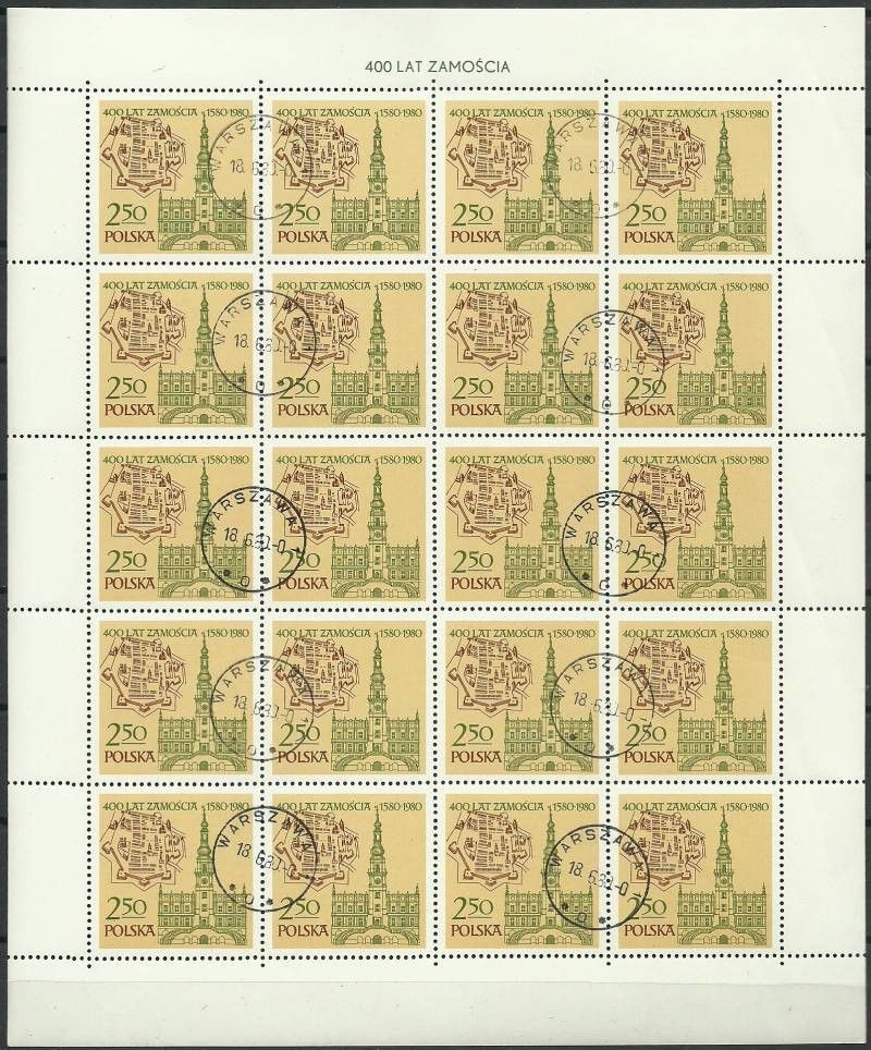 Znaczek Polska 1980 Mi ark 2679 Fi ark 2531 Stemplowane