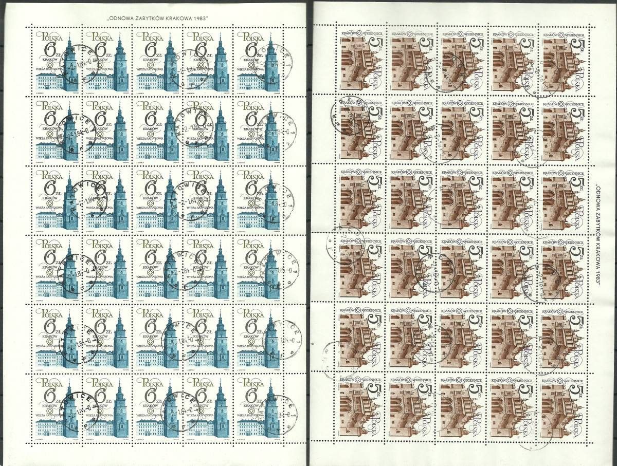 Znaczek Polska 1983 Mi ark 2889-2890 Fi ark 2741-2742 Stemplowane