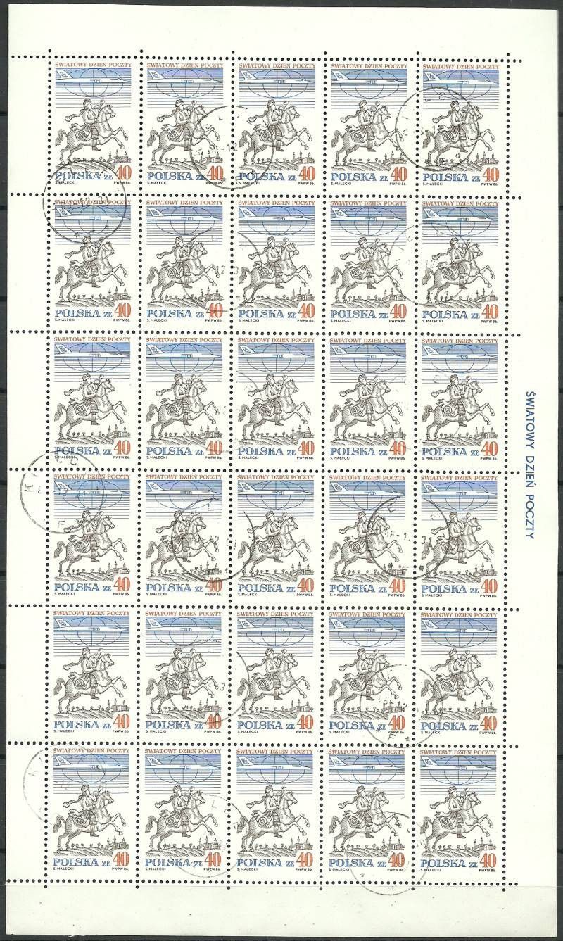 Znaczek Polska 1986 Mi ark 3051 Fi ark 2903 Stemplowane