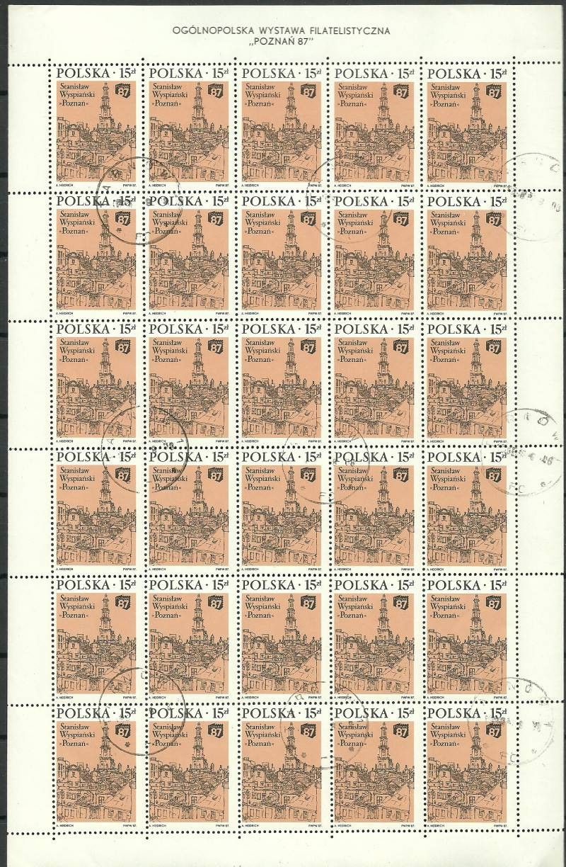 Znaczek Polska 1987 Mi ark 3105 Fi ark 2957 Stemplowane