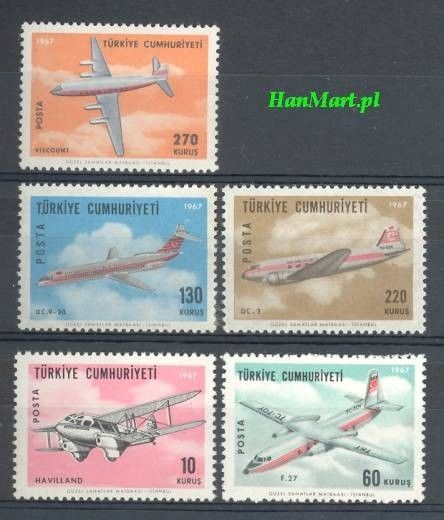 Znaczek Turcja 1967 Mi 2046-2050 Czyste **