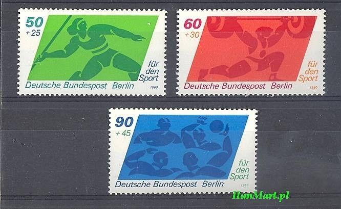 Znaczek Berlin Niemcy 1980 Mi 621-623 Czyste **