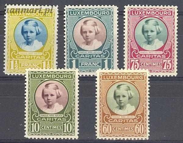 Znaczek Luksemburg 1928 Mi 208-212 Czyste **