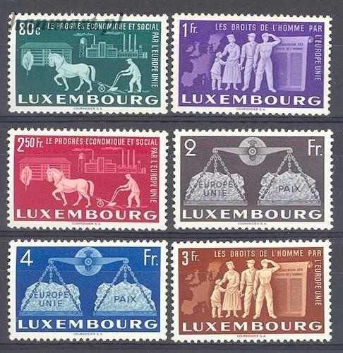 Znaczek Luksemburg 1951 Mi 478-483 Czyste **