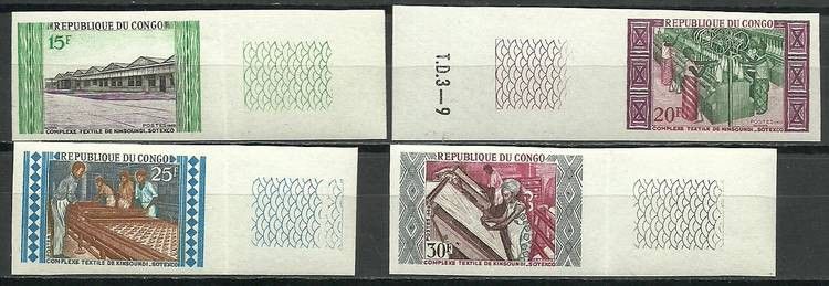 Znaczek Kongo 1970 Mi 201-204B Czyste **