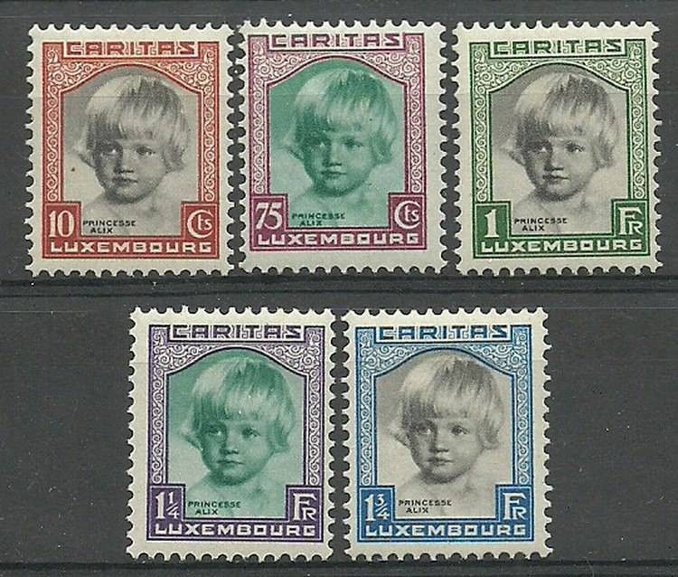 Znaczek Luksemburg 1931 Mi 240-244 Z podlepką *
