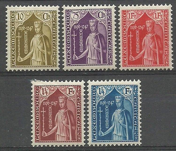Znaczek Luksemburg 1932 Mi 245-249 Z podlepką *