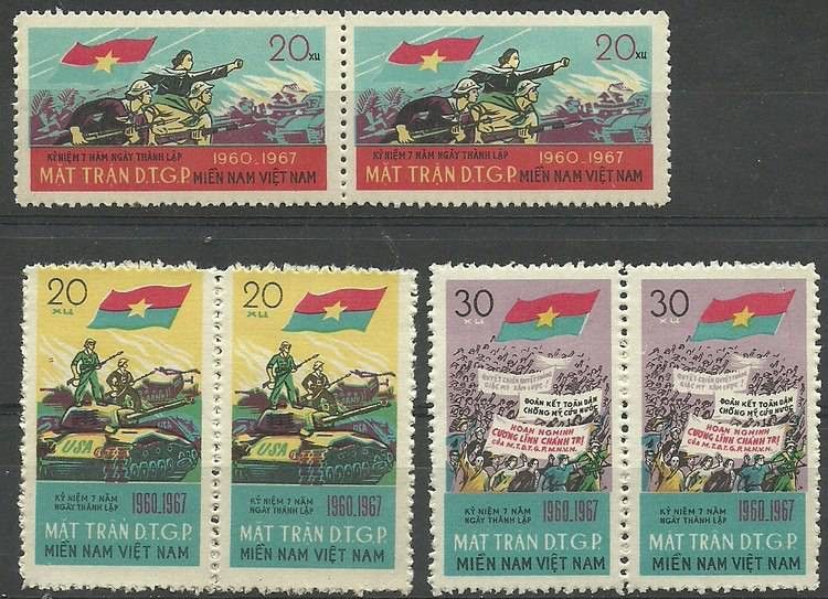 Znaczek Wietnam 1967 Mi vtg12-14 Z podlepką *