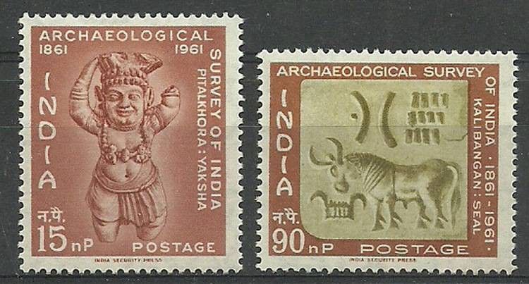 Znaczek Indie 1961 Mi 332-333 Z podlepką *