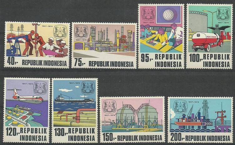 Znaczek Indonezja 1974 Mi 797-804 Czyste **