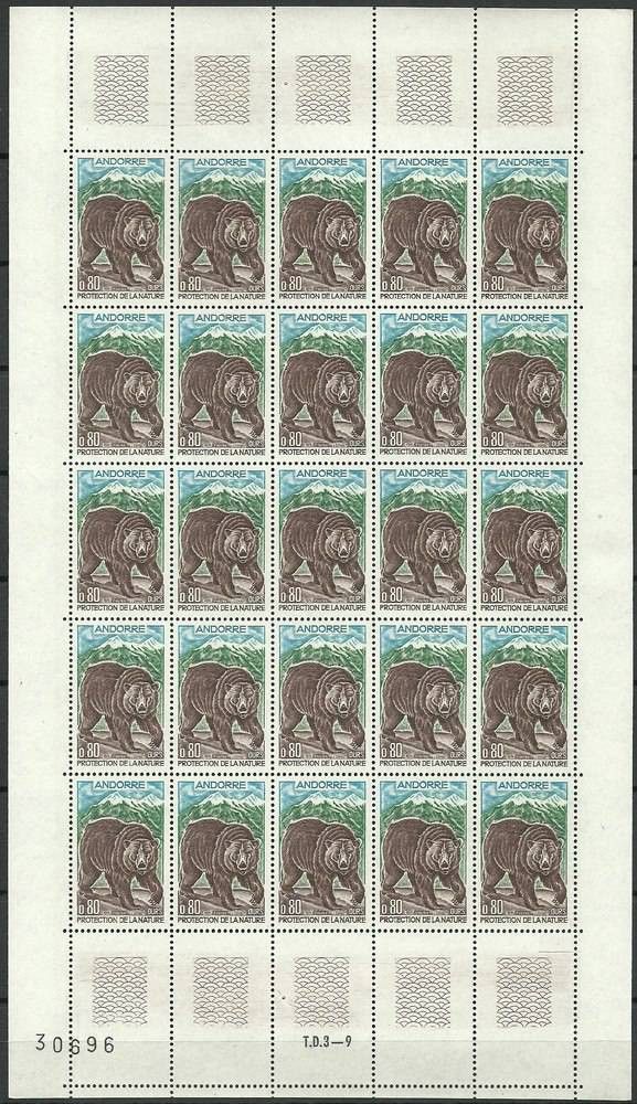 Znaczek Andora Francuska 1971 Mi ark 230 Czyste **