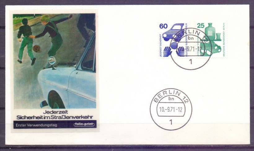 Znaczek Niemcy 1971 Mi 697A+701A FDC