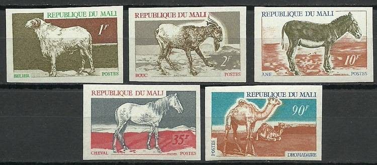 Znaczek Mali 1969 Mi 205-209B Czyste **