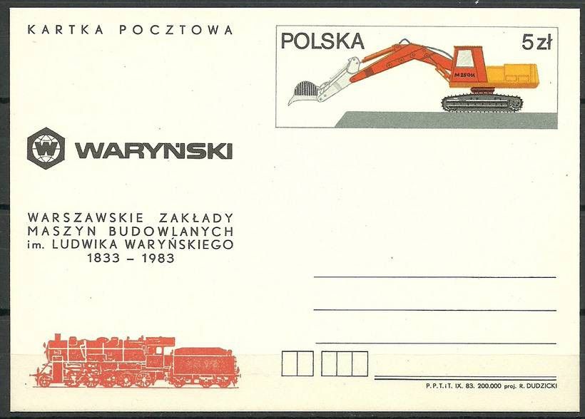 Znaczek Polska 1983 Fi Cp 846 Całostka pocztowa