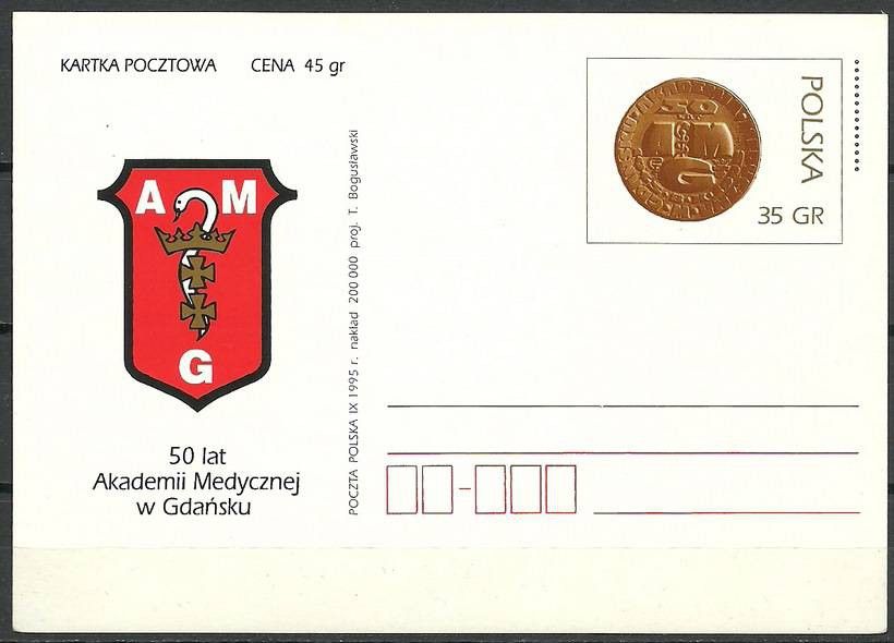 Znaczek Polska 1995 Fi Cp 1101 Całostka pocztowa