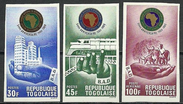 Znaczek Togo 1969 Mi 725-727B Czyste **