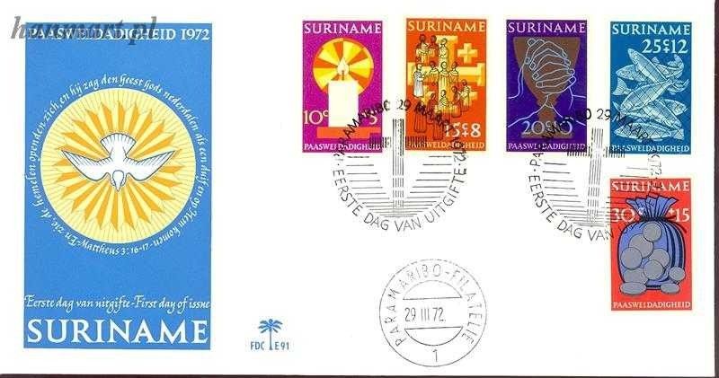 Znaczek Surinam 1972 Mi 618-622 FDC