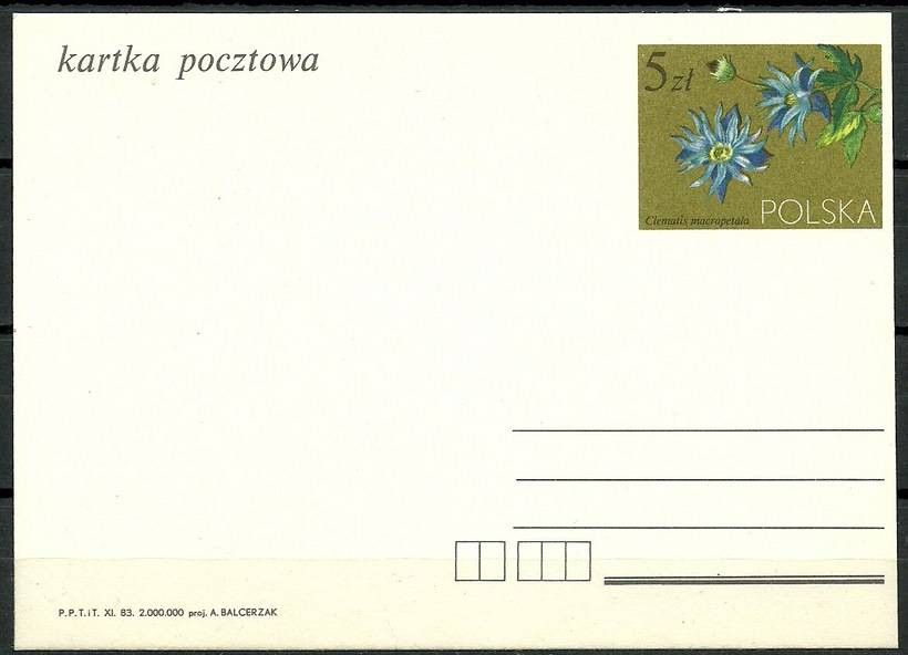 Znaczek Polska 1983 Fi Cp 857 BŁĄD Całostka pocztowa