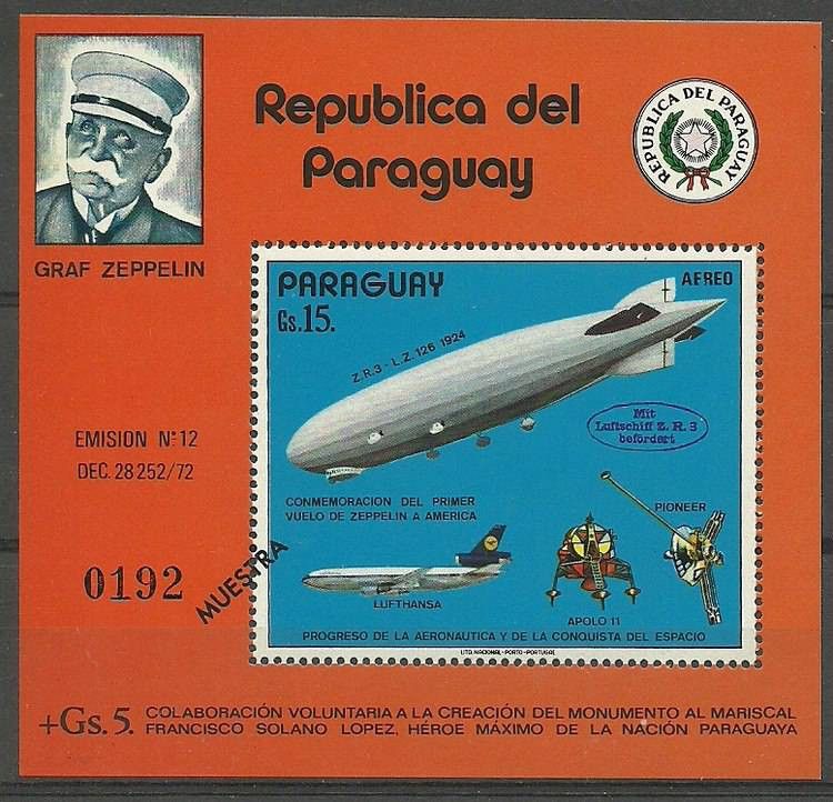 Znaczek Paragwaj 1975 Mi spe bl 246 Czyste **