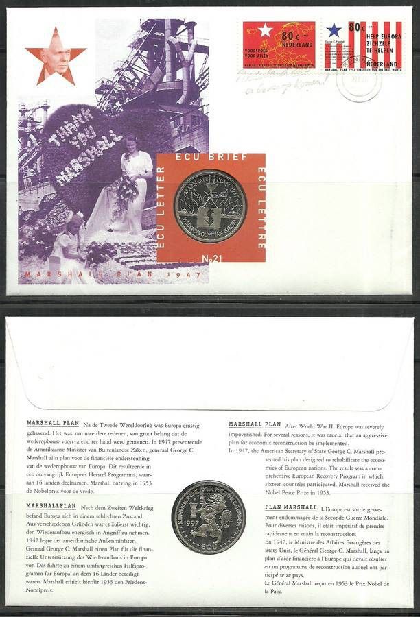 Znaczek Holandia 1997 Mi num 1620-1621 FDC