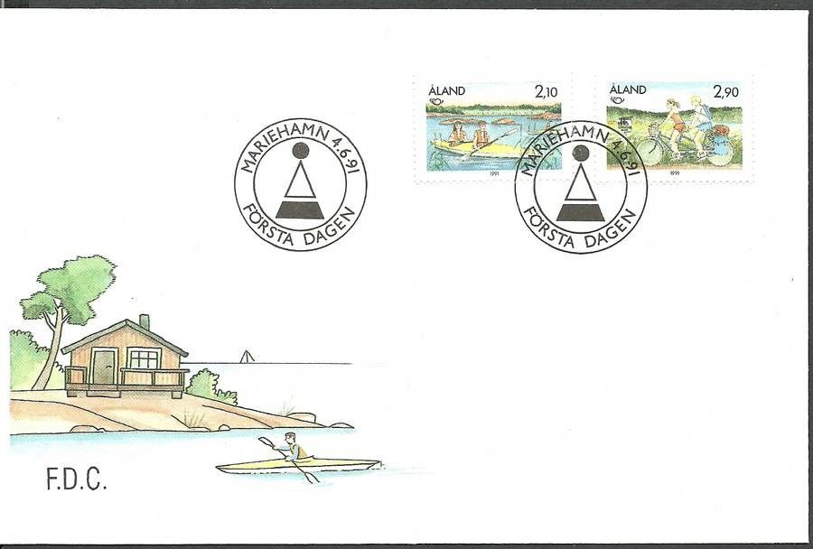 Znaczek Wyspy Alandzkie 1991 Mi 51-52 FDC