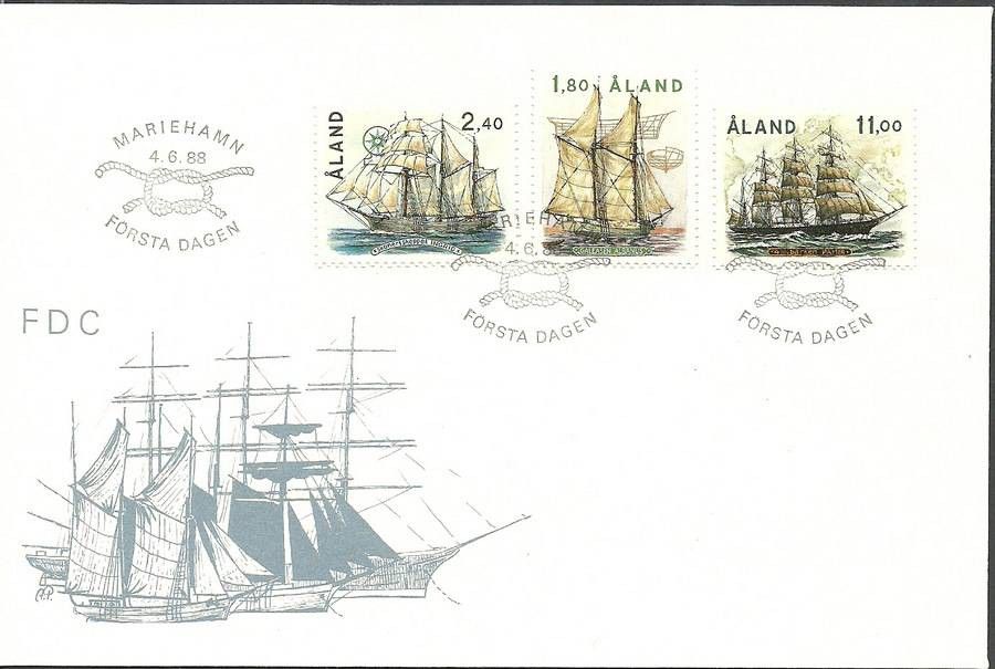 Znaczek Wyspy Alandzkie 1988 Mi 28-30 FDC
