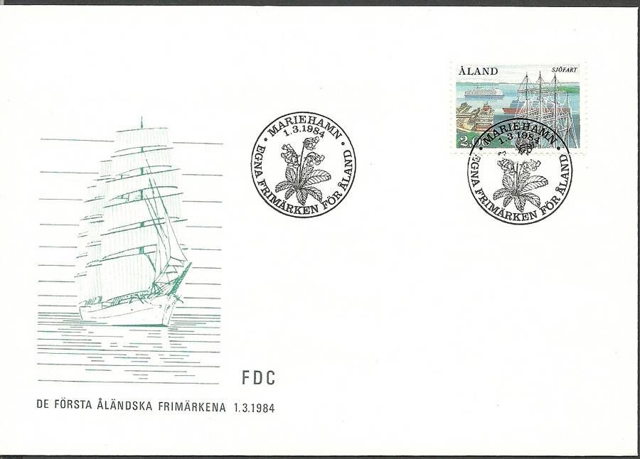 Znaczek Wyspy Alandzkie 1984 Mi 7 FDC