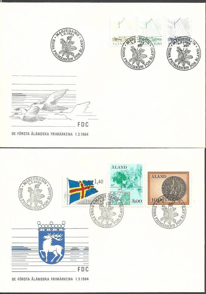 Znaczek Wyspy Alandzkie 1984 Mi 1-6 FDC
