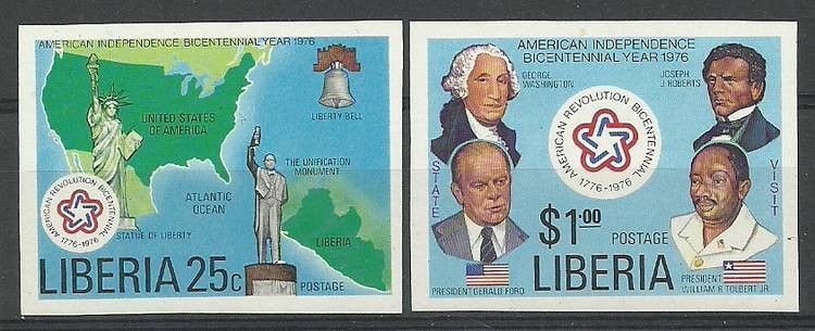Znaczek Liberia 1976 Mi 1013-1014B Czyste **