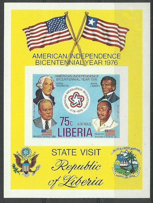Znaczek Liberia 1976 Mi bl 83B Czyste **