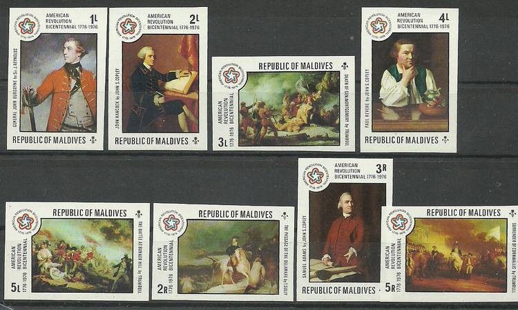 Znaczek Malediwy 1976 Mi 642-649B Czyste **