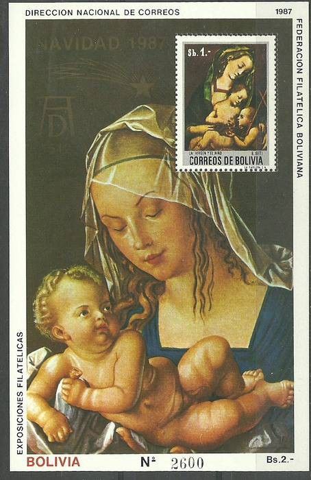 Znaczek Boliwia 1987 Mi bl 170 Czyste **