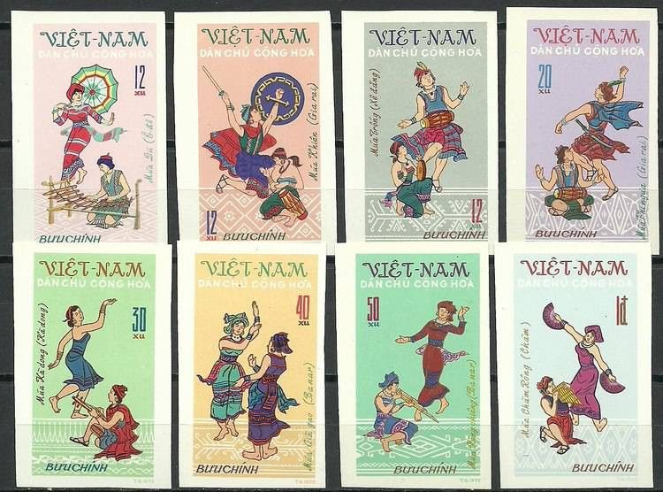 Znaczek Wietnam 1972 Mi 709-716B Czyste **