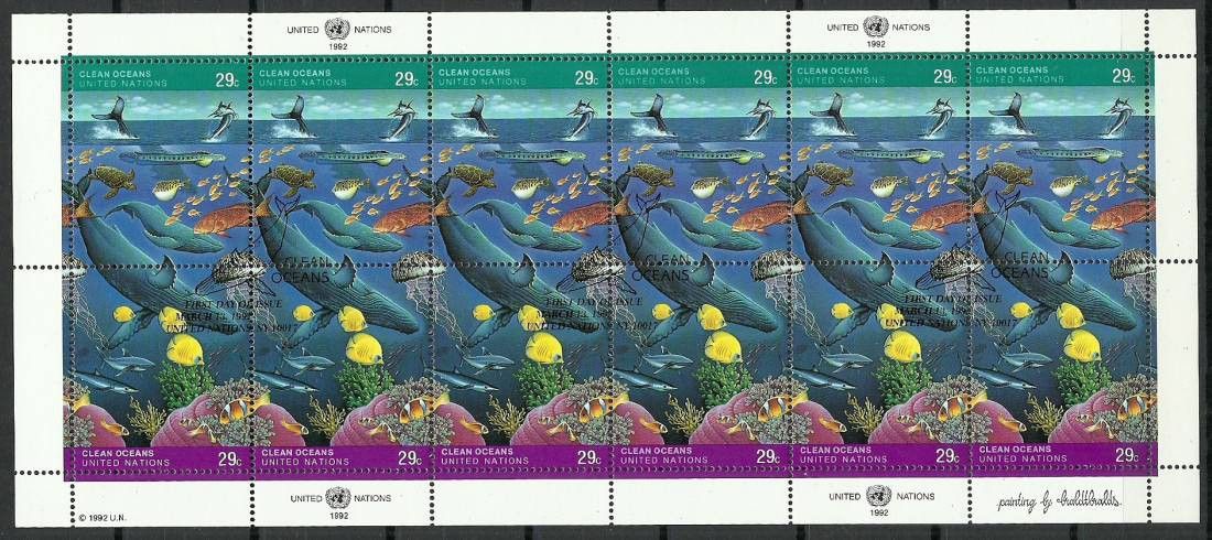 Znaczek Narody Zjednoczone Nowy Jork 1992 Mi ark 627-628 Stemplowane