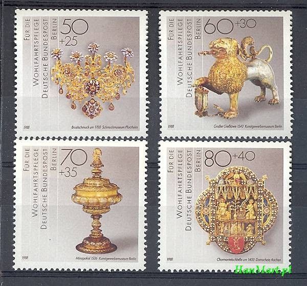 Znaczek Berlin Niemcy 1988 Mi 818-821 Czyste **