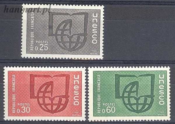 Znaczek Francja 1966 Mi une 6-8 Czyste **