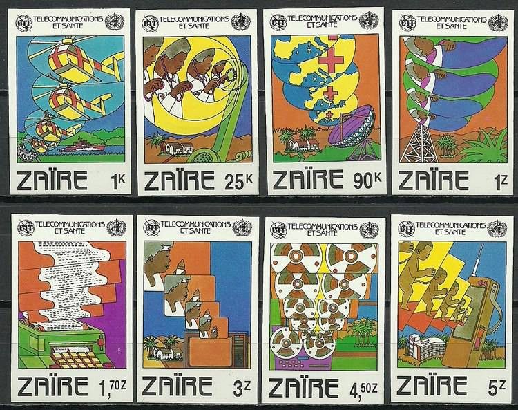 Znaczek Kongo Kinszasa / Zair 1982 Mi 747-754B Czyste **