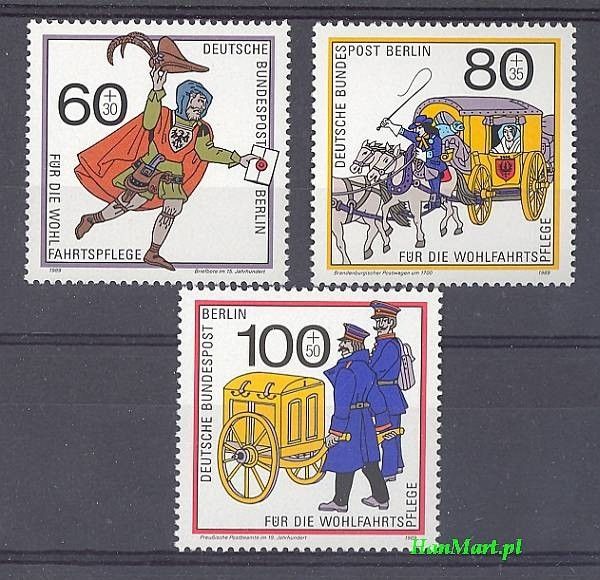 Znaczek Berlin Niemcy 1989 Mi 852-854 Czyste **